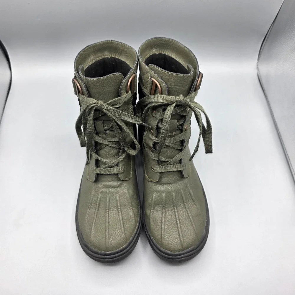 Merrell Holly Boots‎ Womens 6 Olive Green Quilted Waterproof Winter Rain Booties